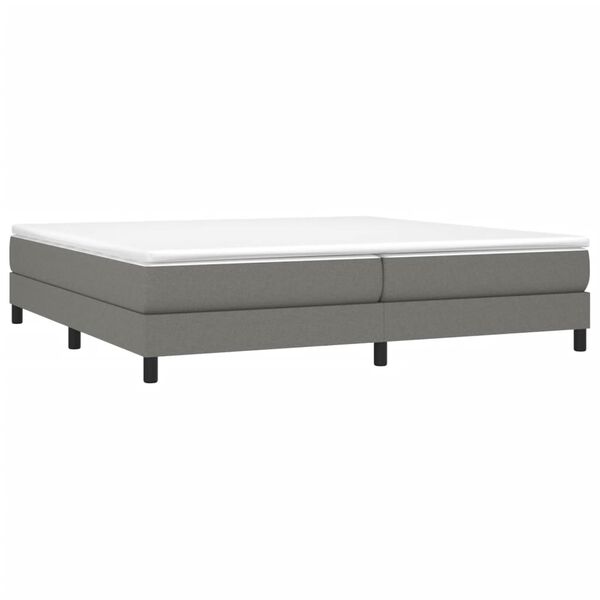 vidaXL Boxspring bed stof donkergrijs 200x200 cm