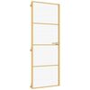 vidaXL Binnendeur smal 76x201,5 cm gehard glas en aluminium goudkleur