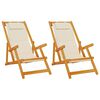 vidaXL Strandstoel 2 st Bruin Massief Acaciahout