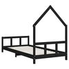 vidaXL Kinderbedframe 90x200 cm massief grenenhout zwart