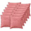 vidaXL Kussen met kussen HOUTEN 12 st Roze fluweel