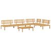 vidaXL Bankstel met kussen Effen 5 pcs Beige Massief Acaciahout