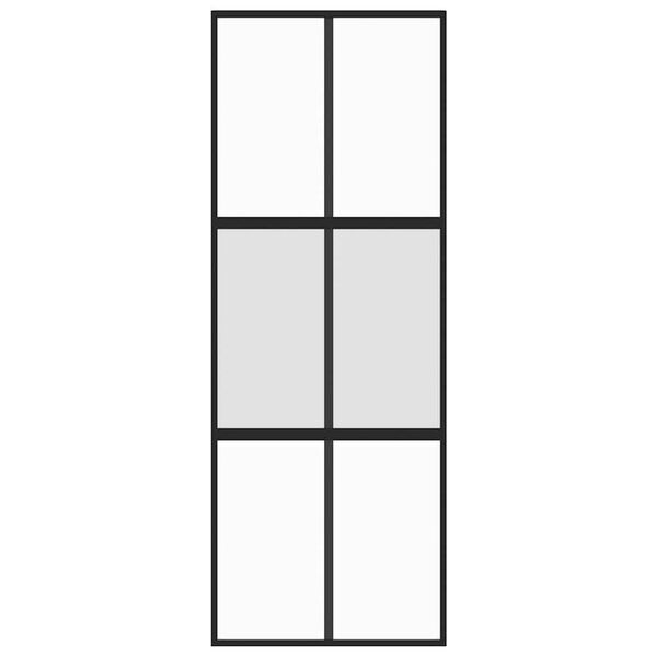 vidaXL Schuifdeur 76x205 cm gehard glas en aluminium zwart