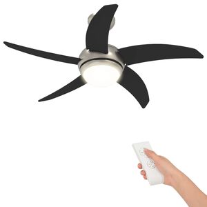 vidaXL Plafondventilator met licht en afstandsbediening &Oslash; 110 cm Zwart
