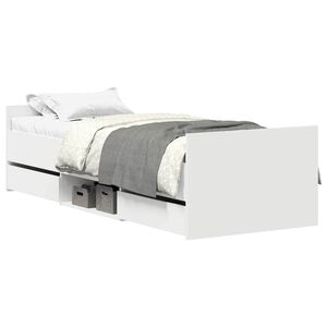 vidaXL Bedframe met hoofd- en voeteneinde wit 75x190 cm