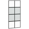 vidaXL Schuifdeur met beslag 90x205 cm gehard glas en aluminium