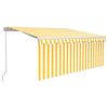 vidaXL Handmatig knikarmscherm met solar LED 3 x 2,5 m