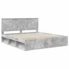 vidaXL Bedframe met hoofdeinde Beton 200 x 200 cm Massief grenenhout
