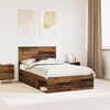 vidaXL Bedframe met hoofdeinde Oudhout 120 x 200 cm Massief grenenhout