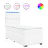 vidaXL Boxspring met matras kunstleer wit 90x200 cm