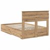 vidaXL Bedframe met hoofdeinde Artisan Eiken 120 x 190 cm Bewerkt hout