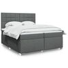 vidaXL Boxspring met matras stof donkergrijs 200x200 cm