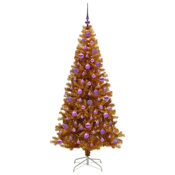 vidaXL Kerstboom met 300 LED met standaard Goud 180 cm PET