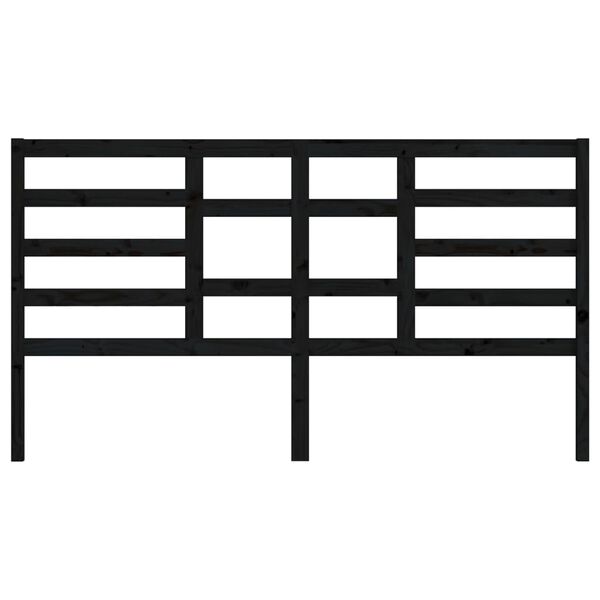 vidaXL Hoofdbord 206x4x104 cm massief grenenhout zwart