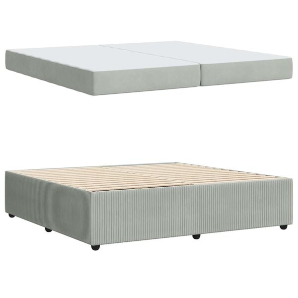 vidaXL Bedframe met matras Lichtgrijs 200 x 200 cm Stof