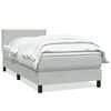 vidaXL Boxspring met matras fluweel lichtgrijs 100x210 cm