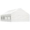vidaXL Prieel met dak 8,92x5,88x3,75 m polyetheen wit