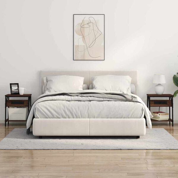 vidaXL Nachtkastje Bruin Eiken 38 x 30 x 48 cm Bewerkt hout