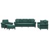 vidaXL 4-delige Loungeset met kussens fluweel donkergroen
