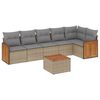 vidaXL 7-delige Loungeset met kussens poly rattan beige