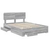vidaXL Bedframe met hoofdeinde Grijs Sonoma 150 x 200 cm Bewerkt hout