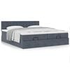 vidaXL Ottoman bed met matrassen 200x200cm fluweel donkergrijs