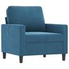 vidaXL 3-delige Loungeset met kussens fluweel blauw