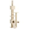 vidaXL Vloer-Plafond Kattenboom met sisalpaal Cr&egrave;mekleurig 257-283 cm