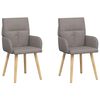 vidaXL Eettafelstoelen 2 st Stof Taupe 60 x 56 x 96 cm