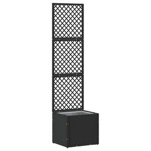 vidaXL Tuin Trellis Planter Zwart 35 x 30 x 135 cm Metaal