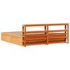 vidaXL Bedframe met hoofdbord massief grenenhout wasbruin 200x200 cm