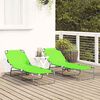 vidaXL Opvouwbare zonnebed 2-persoon 2 pcs Groen 56 x 189 x 87cm Stof