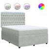 vidaXL Boxspring met matras fluweel lichtgrijs 140x200 cm