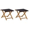 vidaXL Ligstoel 2 pcs massief eucalyptushout Zwart