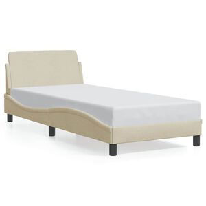 vidaXL Bedframe met hoofdeinde "Dover" 80x200 cm stof cr&egrave;me