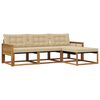 vidaXL Buiten bankenset met kussen 4 pcs Natuurlijk en Beige