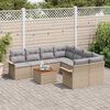 vidaXL Tuin Sofa Set 9 pcs Beige Poly riet