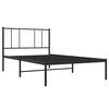 vidaXL Bedframe met hoofdbord metaal zwart 75x190 cm