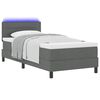 vidaXL Boxspring bed met matras met LED Donkergrijs 90 x 200 cm Stof