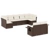 vidaXL 9-delige Loungeset met kussens poly rattan bruin