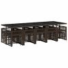 vidaXL 15-delige Tuinset met kussens poly rattan bruin