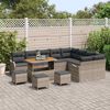 vidaXL Tuin Sofa Set met kussen met opslag met kussen 13 pcs Grijs