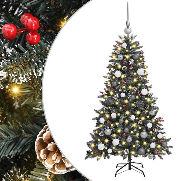vidaXL Kunstkerstboom met 150 LED Groen 150 cm PVC en Plastic en Staal