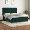 vidaXL Boxspring met matras en LED fluweel donkergroen 180x200 cm