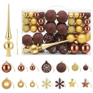 vidaXL Kerstballen set 111 st Bruin en goud 6 cm Polystyreen