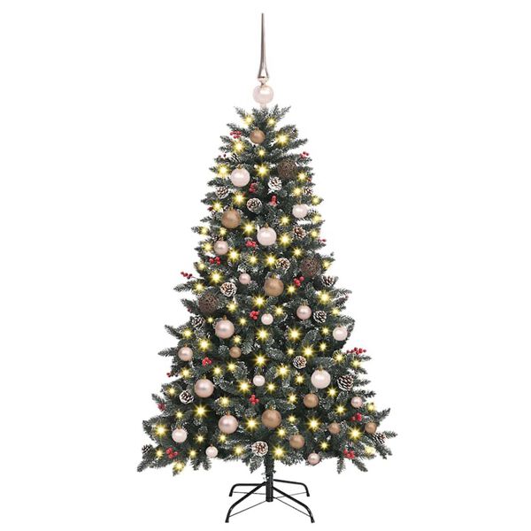 vidaXL Kunstkerstboom met 150 LED Groen 150 cm PVC en Plastic en Staal