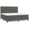 vidaXL Boxspring met matras fluweel donkergrijs 200x200 cm