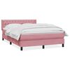 vidaXL Boxspring met matras fluweel roze 140x220 cm