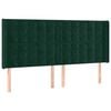 vidaXL Hoofdbord met randen 183x16x118/128 cm fluweel donkergroen