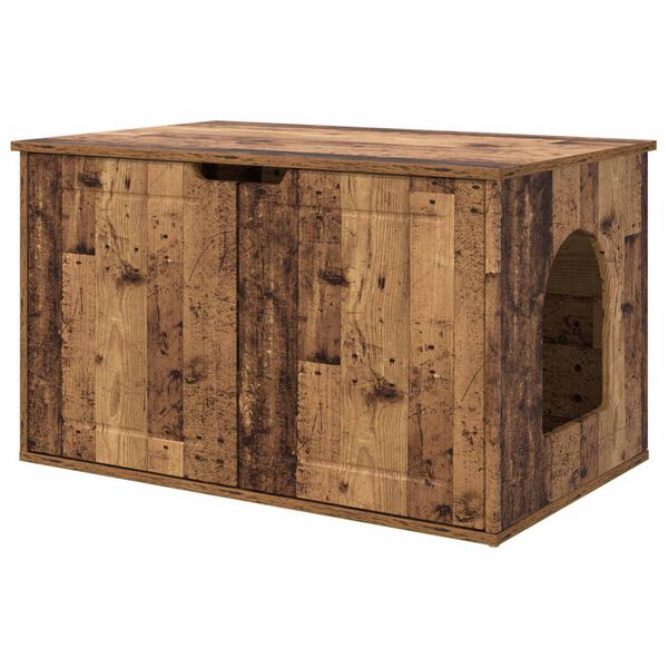 vidaXL Kattenhuis Oudhout 85 x 55 x 50,5 cm Bewerkt hout